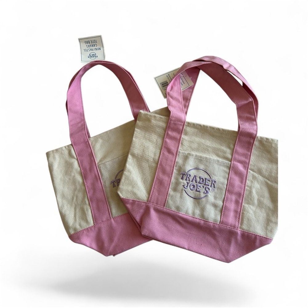 Trader Joe’s Pink and Cream Tote Bag NWT